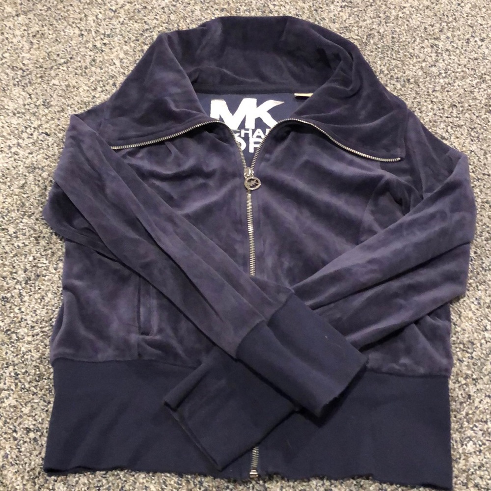 Michael Kors Navy Blue Velour Jacket